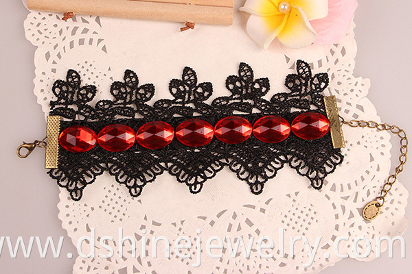 Black Hockey Lace Bracelet